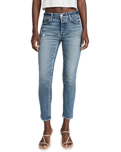 Moussy Avenal Tapered Mid Jeans - Blue