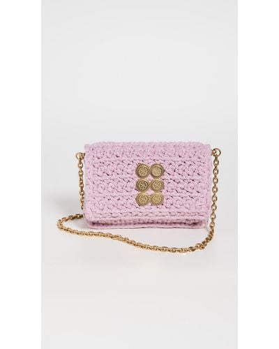 Kooreloo Crochet Clutch With Flap - Pink