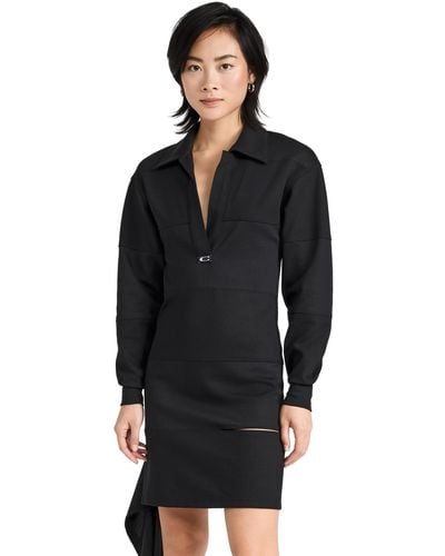 Commission Snipped Polo Dress - Black