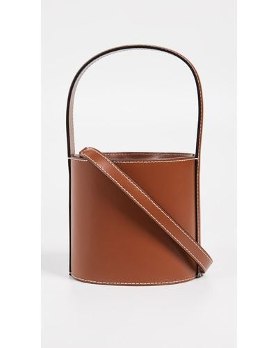STAUD Bissett Leather Bucket Bag - Brown