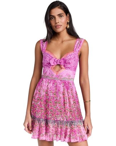 Saloni Lina Short Dress - Pink