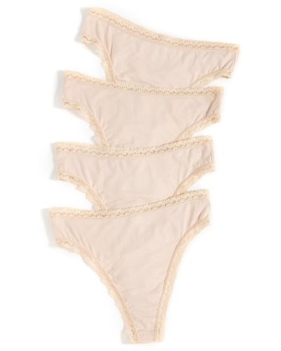 Stripe & Stare Tripe & Tare High Waited Thong Four Pack And - White