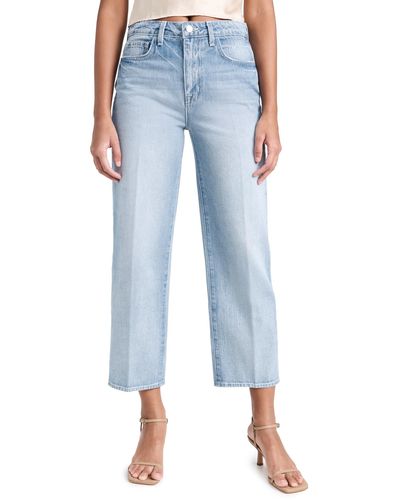 L'Agence June Cropped Stovepipe Jeans - Blue