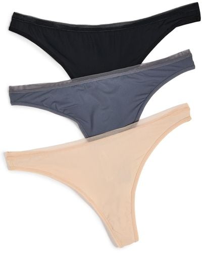 Lively The No Show Thong 3 Pack Toasted Alond/jet Black/heath