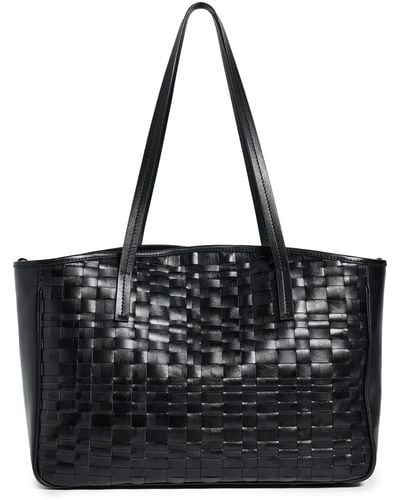 MANU Atelier Xl Du Jour Woven Leather Bag - Black