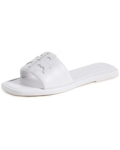 Tory Burch Double T Sport Slides - White