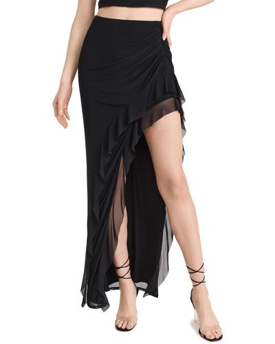 AFRM Sal Ruffle Ankle Length Skirt - Black