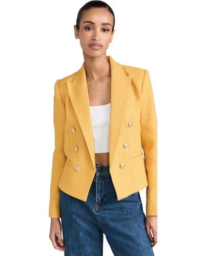 L'Agence Brooke Double Breasted Crop Blazer - Blue