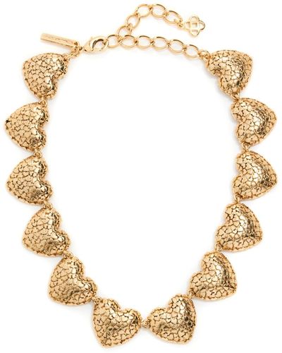 Oscar de la Renta Heart Clusters Necklace - White
