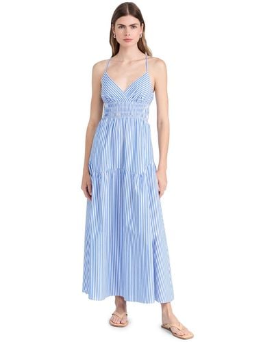 Madewell Stripe Tiered Maxi Dress - Blue