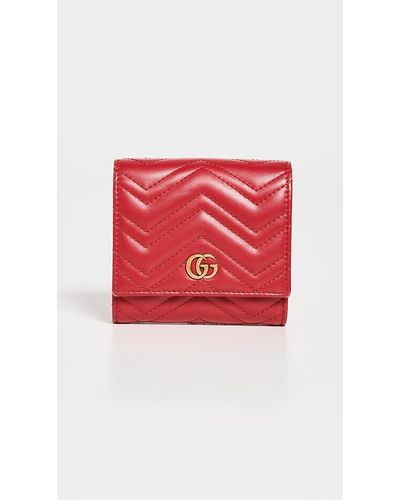 What Goes Around Comes Around Gucci Red Leather Gg Marc D Card Case