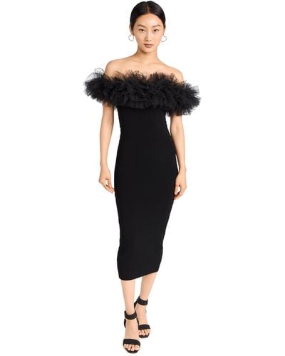 Autumn Cashmere Autun Cashere Tulle Off The Shoulder Dress - Black