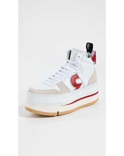 R13 Riot Leather Sneakers - White