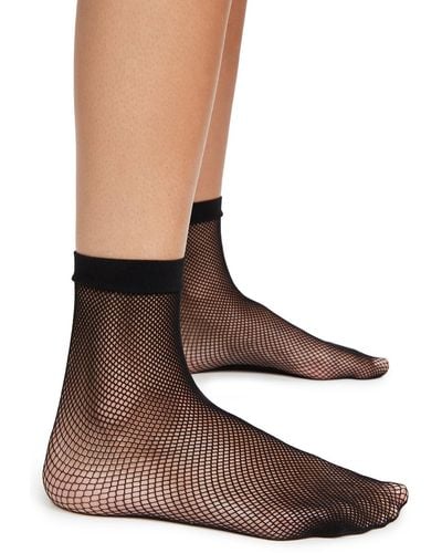 Stems Micro Fishnet Sneaker Socks - Brown