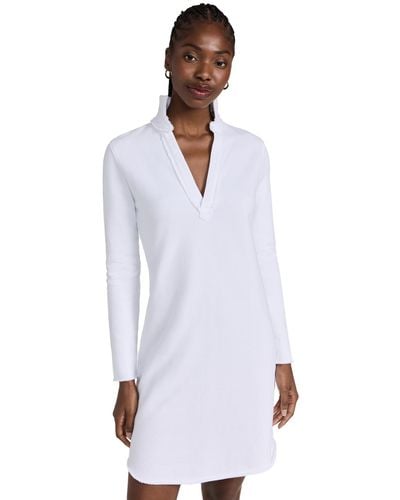 Frank & Eileen Long Sleeve Polo Dress - White