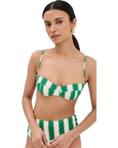 STAUD Jo Balconette Bikini Top - Green