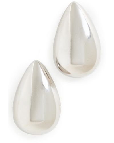 By Adina Eden Solid Chunky Teardrop Hoop Earrings - White