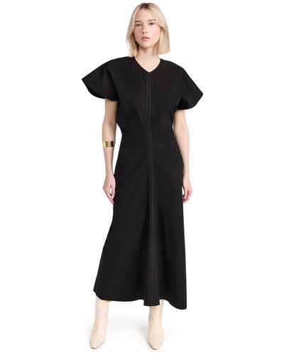 Victoria Beckham Drape Shoulder Dress - Black
