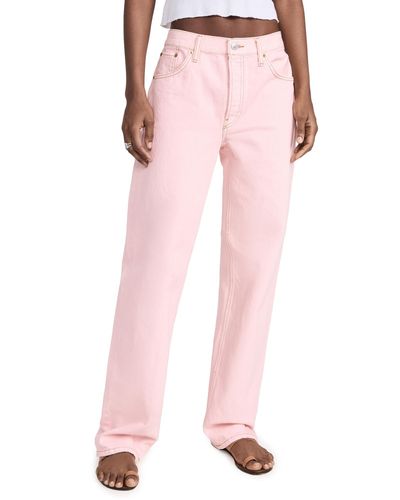RE/DONE Loose Long Rigid Jeans - Pink