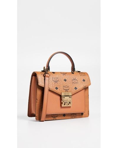 MCM Patricia Studded Outline Visetos Satchel Small - Multicolor