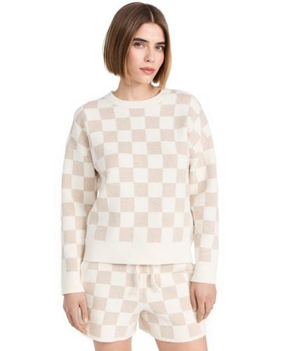 Barefoot Dreams Barefoot Dreas Cozy Cotton Checkered Pullover Oateal/crea - Natural