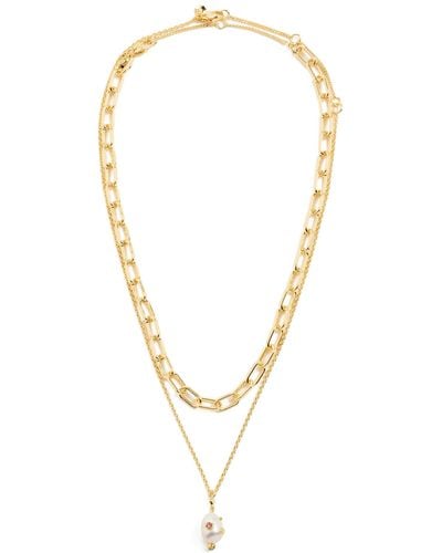 Madewell Two-pack Studded Freshwater Pearl Necklace Set - Multicolour