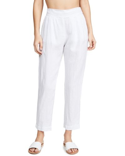 Enza Costa French Linen Easy Pants - White