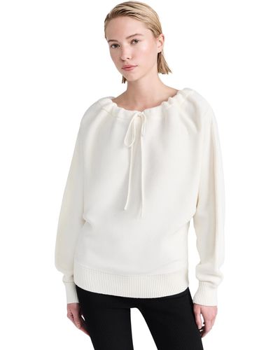 Helmut Lang Heut Ang Ruched Doan Weater - White
