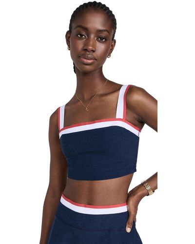 Beyond Yoga Pacedye Ea You There High Cropped Tank Nocturna Navy - Blue