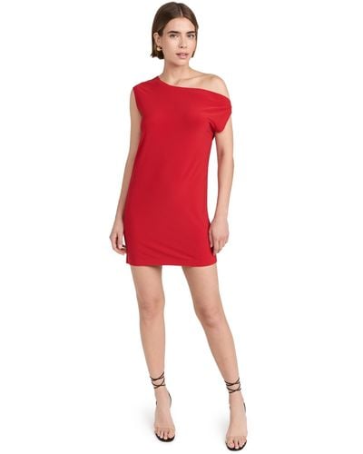Norma Kamali Drop Shoulder Mini Dress - Red