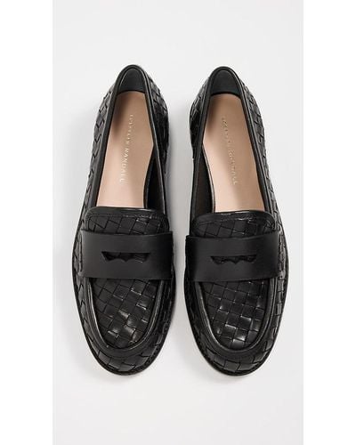 Loeffler Randall Rachel Woven Leather Loafers - Black