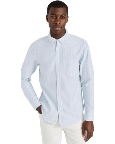 Club Monaco Club Onaco Long Sleeve Stripe Oxford Shirt - White