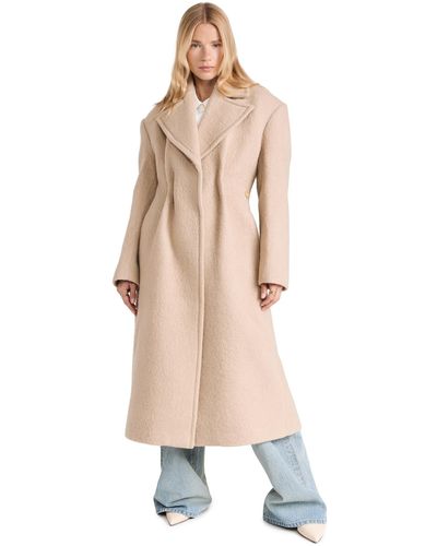 RECTO. Casentino Elastic Belted Detail Coat - Natural