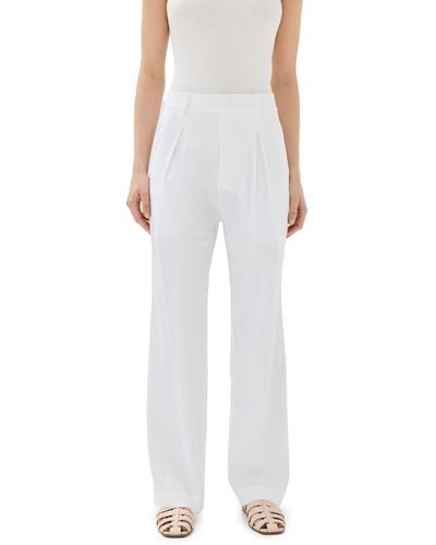 Jenni Kayne Linen Blend Relaxed Pants - White