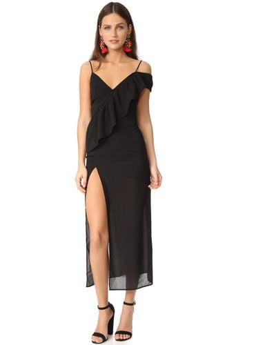 For Love & Lemons Flamenco Maxi Dress - Black