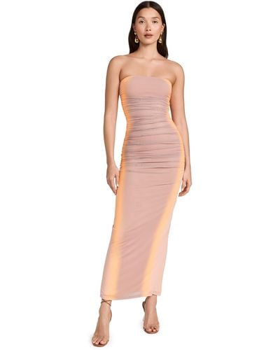 AFRM Marlo Tube Ruched Midi Dress - Multicolor