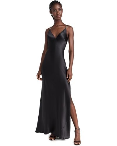 L'Agence Jet Chain Strap Gown - Black