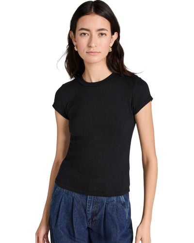 PERFECTWHITETEE Jude Ribbed Baby Tee True Back - Black