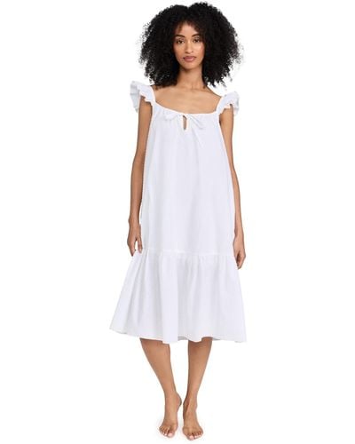 Petite Plume Wi Dot Nightgown - White
