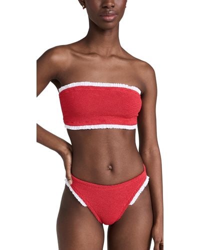 Hunza G Tracey Frill Bikini Set - Red
