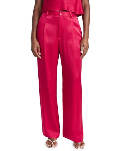 LAPOINTE Doubleface Satin Relaxed Pleated Pants - Red