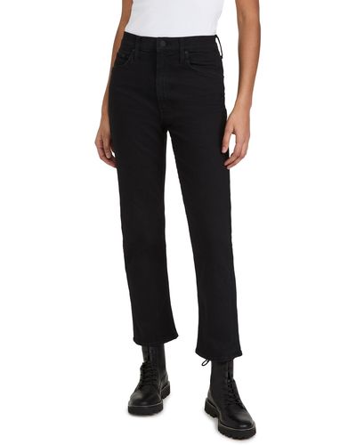 Mother High Waisted Rider Ankle Jeans - Black