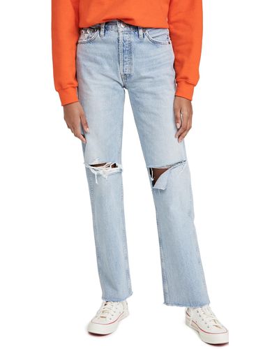 RE/DONE 90s High Rise Rigid Loose Jeans - Blue