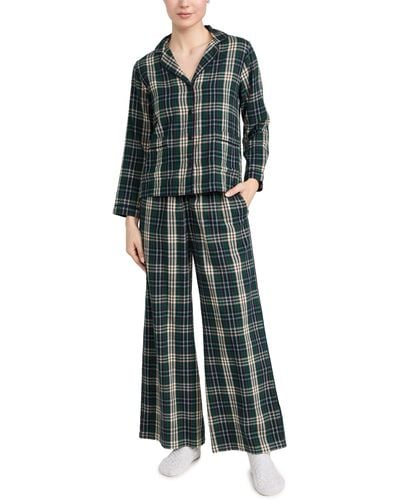 The Great Shrunken Top And Long Pajama Pants Set - Green