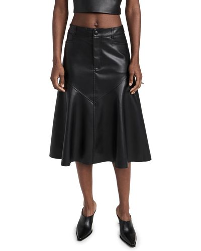 Proenza Schouler Jesse Faux Leather Skirt - Black