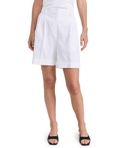 Theory Double Pleated Shorts - White