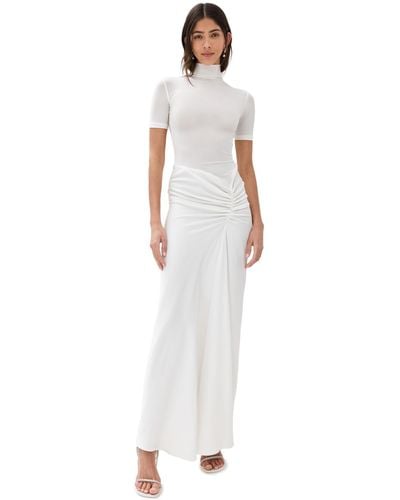 Christopher Esber Fusion Ruched Tee Gown - White