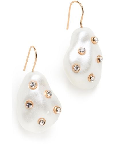 Kenneth Jay Lane With White Pearl Earrings