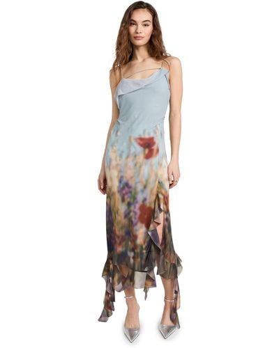 Acne Studios Blurry Meadow Chiffon Dress - Multicolour