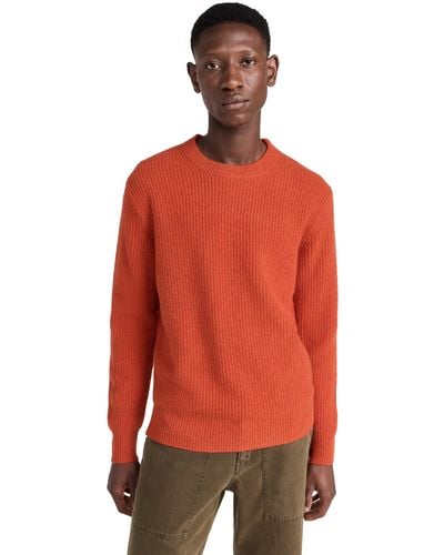 Alex Mill Aex Mi Jordan Sweater In Washed Cashmere - Red